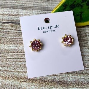 NWT kate spade Flying Colors Bezel Set Blush Pink Earrings